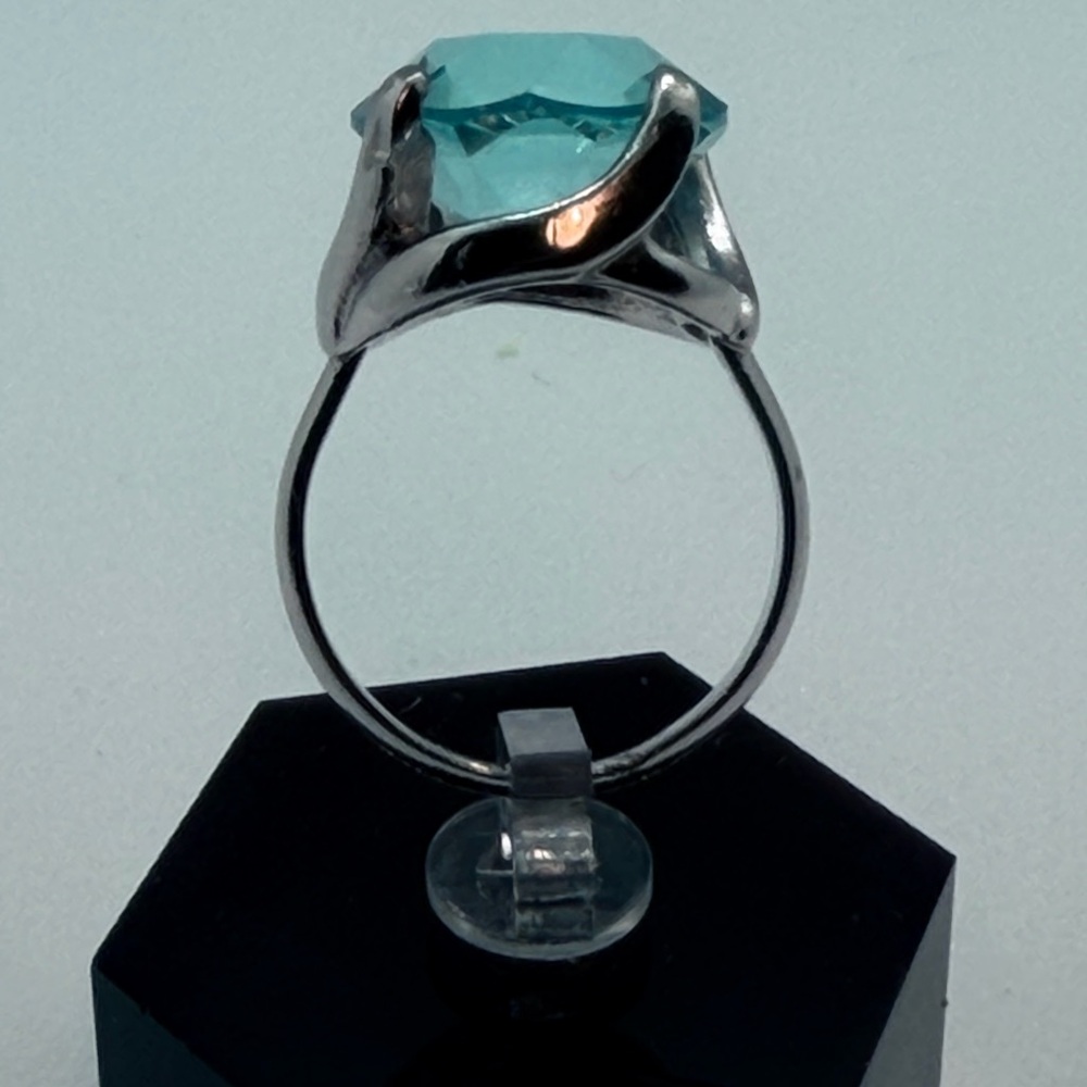 💍 Sterling Silver Blue Gemstone Ring – Size 7.75–8 NEW - Picture 5 of 12